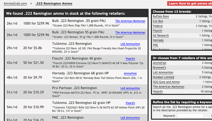 where buy ammunition price search