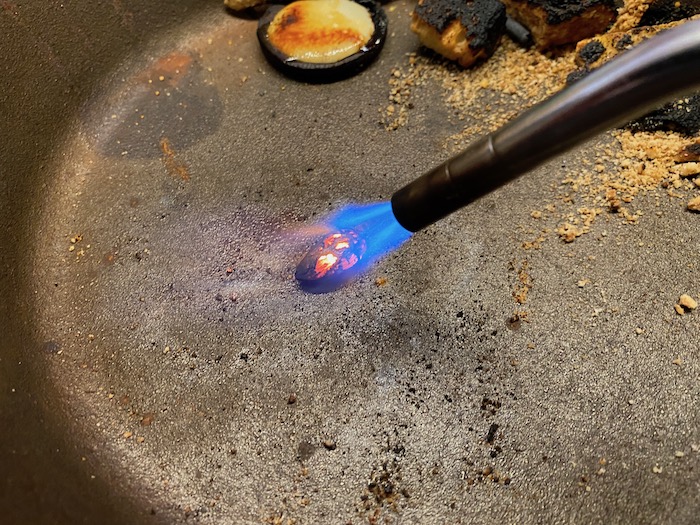 Torching an almond