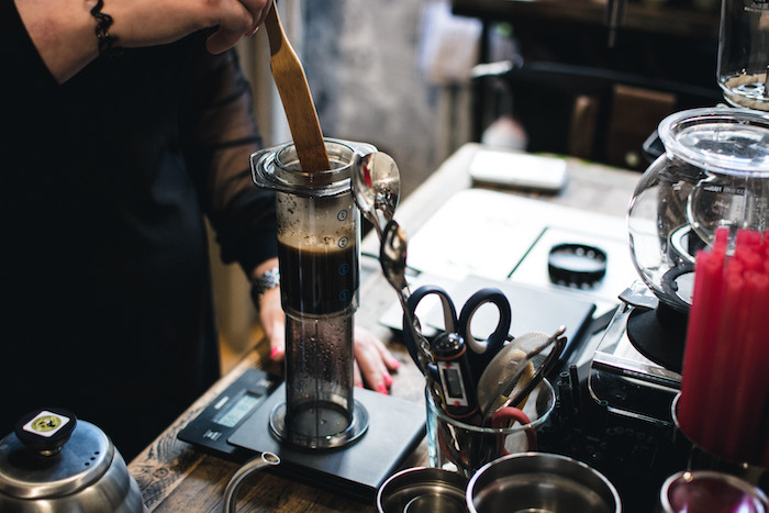 Brewing coffee in an AeroPress