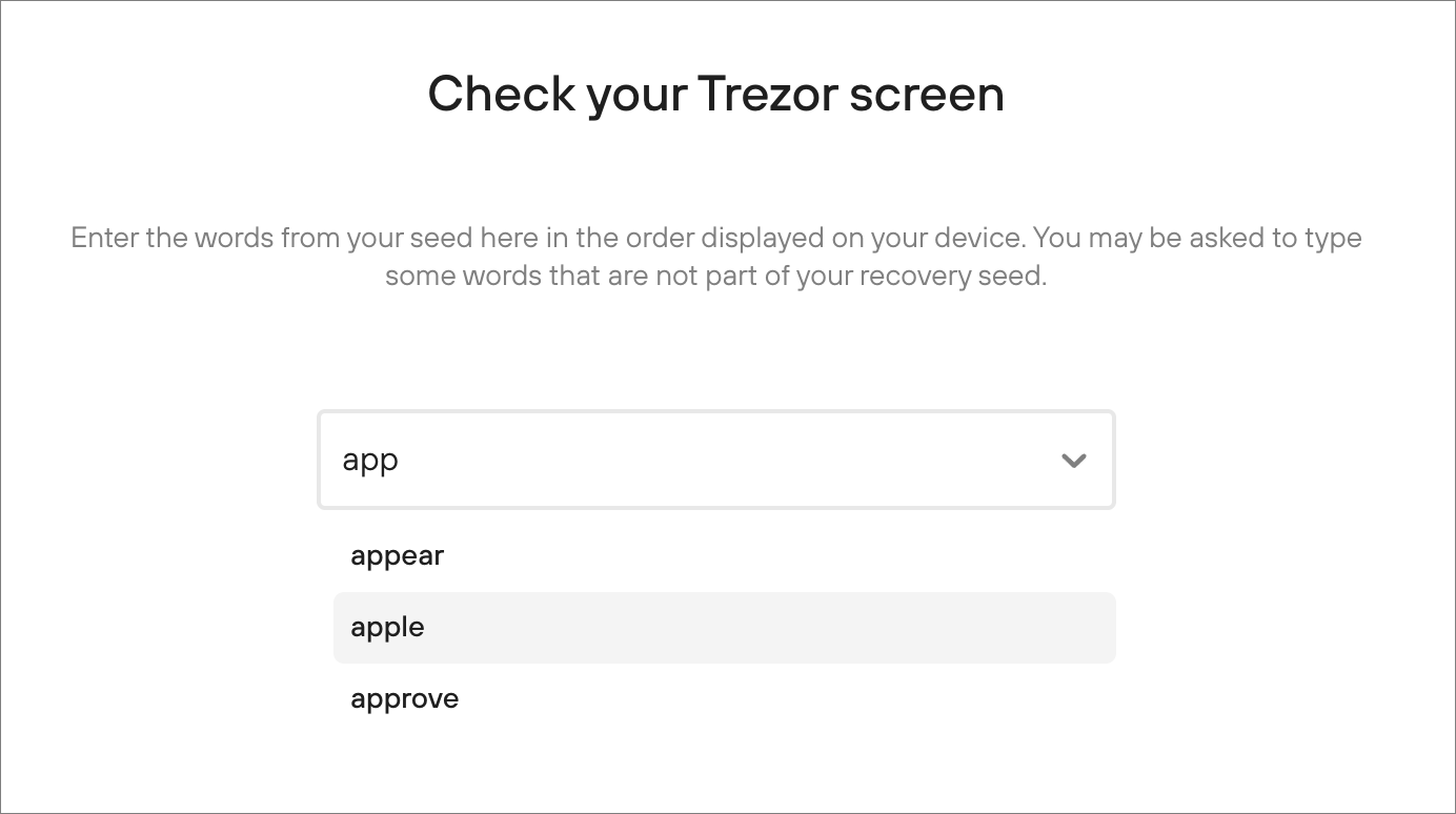 Trezor recovery