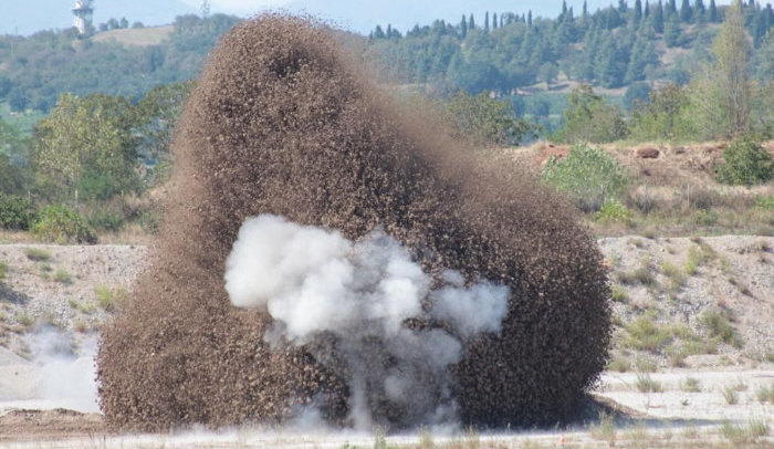 Was a WWII bomb found in parched river Po in Italy