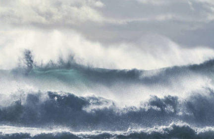 Did waves reach 50 feet over the Bering Sea