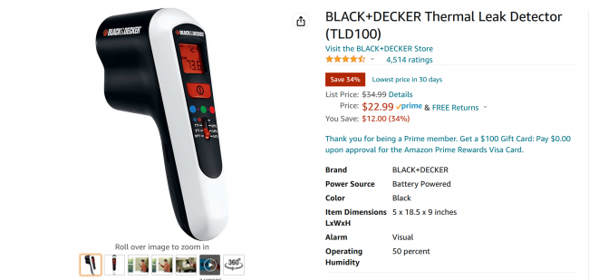 Thermal leak detector