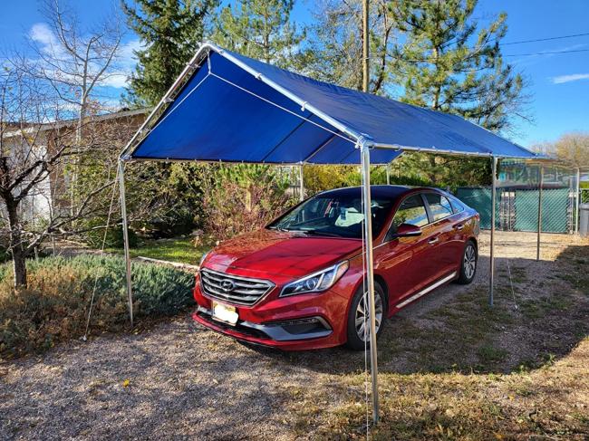 blue carport